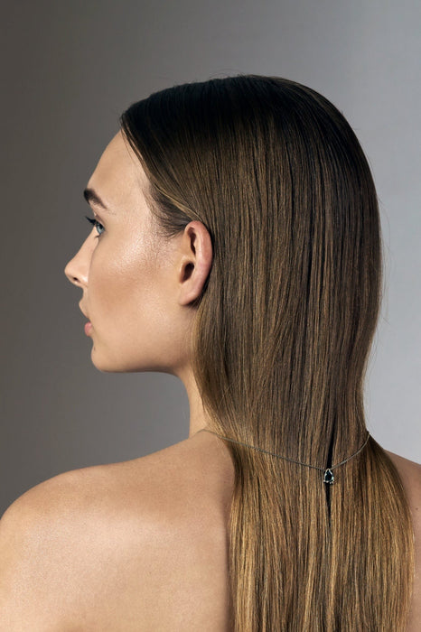 Green Pear-Shaped Tourmaline and Diamond Pendant Necklace (one-off piece)