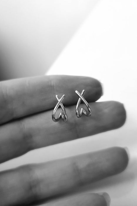 Hearts & Crosses Stud Earrings