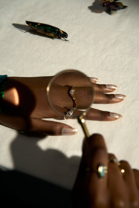 Wave Diamonds Ring