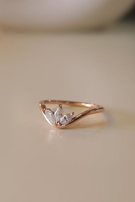 Water Lily Marquise Diamonds Ring