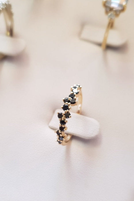 Scattered Black Diamonds Ring