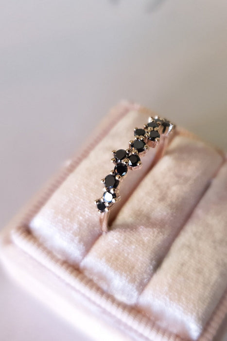 Scattered Black Diamonds Ring