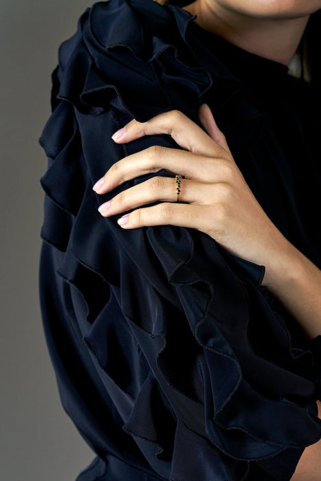 Scattered Black Diamonds Ring
