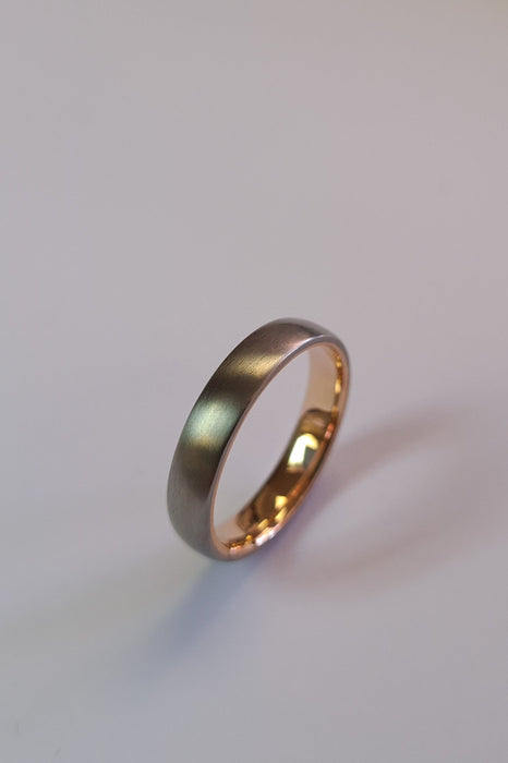 Titanium and Gold Gents Band