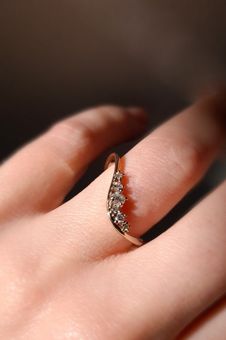 Wave Diamonds Ring