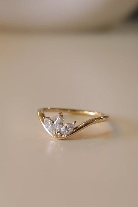 Water Lily Marquise Diamonds Ring